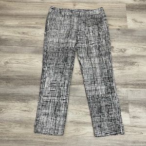 Alice Hope White & Black Print Women's Ankle Pants Size 4
